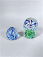 (2) Amy Pennebaker Glass Paperweights