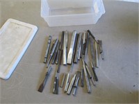 chisels and punches in clear tote