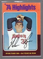 Nolan Ryan 1975 Topps 1974 Highlights 300K 5