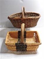 2 pcs Vintage Woven Gathering Baskets