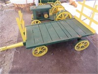 HAND CRAFTED HAY WAGON & CHILDS  TRACTOR