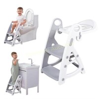 Potty Training Seat & Toddler Step Stool  Gray