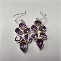 SILVER AMETHYST  EARRINGS