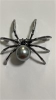 Spider brooch / pendant, black metal with black