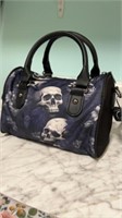 New skull crossbody purse, black with dark blue,