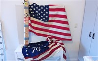 (1) American Flags - (1) Centennial Flag