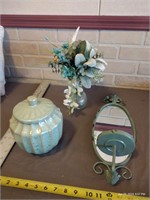 Wall Sconce Mirror Decorative Flower Vase