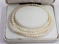 Genuine Pearl Necklace And Bracelet W/ 14k Clasp