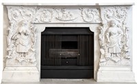 Gilded Age Carved Marble Chimneypiece