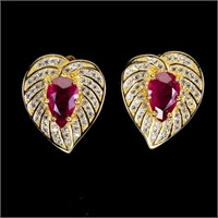 Natural Pigeon Blood Red Ruby Earrings