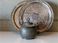 Silver Plate Trays/Cracker Dish