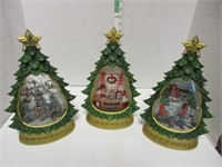 3 Christmas Snow Globes