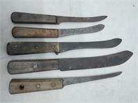 5 Vintage Butcher Knives