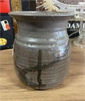 Glazed Brown Clay Vase