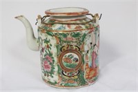A Chinese 19th Century Rose Medallion Teapot