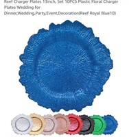 MSRP $38 10Pcs Charger Plates Blue