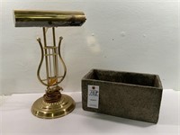 Brass Piano Lamp & Planter