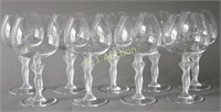 Nine Crystal Wine Goblets with Nude