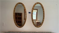2 matching oval mirrors 
36.5” H x 19” W