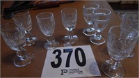 8 PIECE CRYSTAL CORDIAL GLASSES
