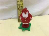 MCM Hard Plastic Christmas Santa Claus on Cart