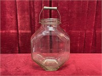 Large Art Deco Jar w/ Wood Handle
