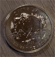 One Ounce Silver Round: Canadian Buffalo