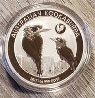 One Ounce Silver Round: 2017 Kookaburra