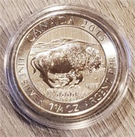 1¼-Ounce Silver Round: 2015 Bison