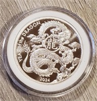 One Ounce Silver Round: Year of the Dragon