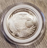 One Ounce Silver Round: Eagle/Flag