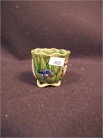 Vintage majolica match holder decorated with