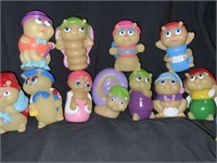 13 VTG Playskool Hasbro Glo Worm Finger Puppets