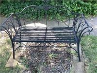 Lightweight metal patio bench