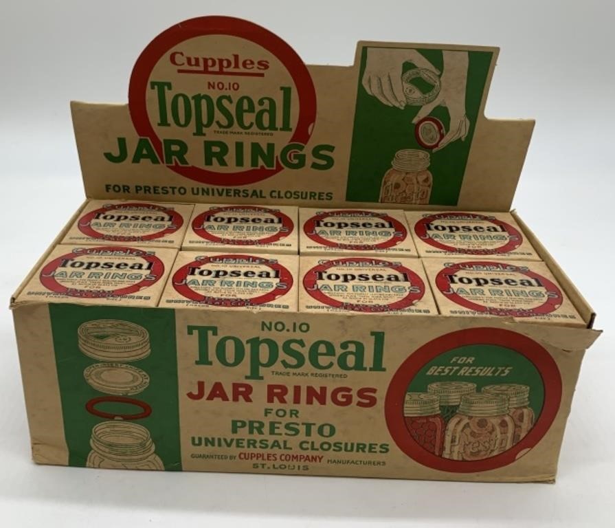 Cupples Topseal Jar Rings full display box