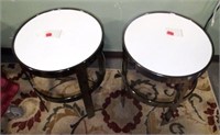 PAIR OF ROUND END TABLES