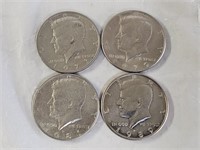 4 Kennedy Half Dollar Coins