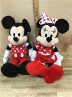 16 inch Mickey and Minnie mouse dressed in