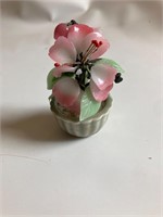 Vintage MCM glass Japanese cherry blossom