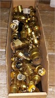 FLAT OF BRASS LAMP PARTS