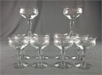 10 Fry Crystal Coupe Champagne Glasses