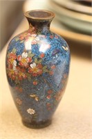 Antique Small Japanese Ginbari Cloisonne Vase