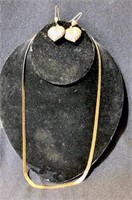 23" Necklace & Heart Earrings Costume Jewelry