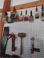 HAMMER, PAINT BRUSHES, MALLET AND MORE