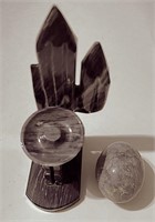 Mexican Marble Book End & Egg Top