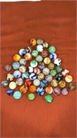 55 9/16” to 21/32” vintage swirl marbles mostly