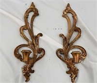 Pair of Vintage Syroco Candle Wall Sconces