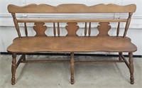 (Q) Wood Deacon's Bench (61"×33"×18")