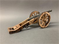 Early Brass and Wood Wheel Army Cannon