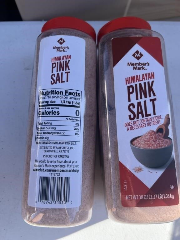 2 Set of Himalayan Pink Salt (38oz)